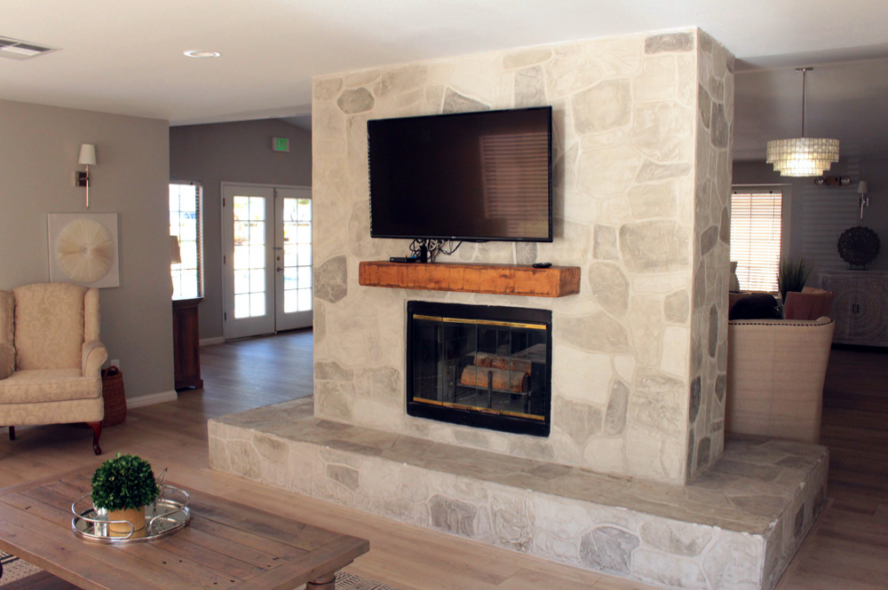 Amenities photo of Sunset Springs apartment Apartment Office Fireplace
